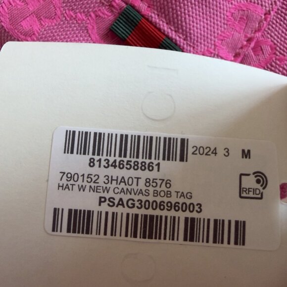 NWT GUCCI Fedora Reversible Orange Canvas-jacquard Bucket Hat Sz S Pink - Picture 10 of 12